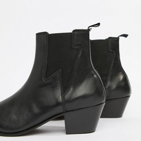 Stacked Heel Western Chelsea Boot 100% Leather - Picture 2 of 5